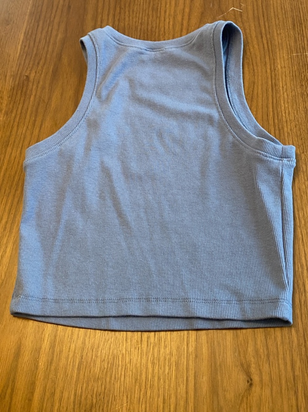 Light Blue Ribbed Tank Top - Picture 3 of 3